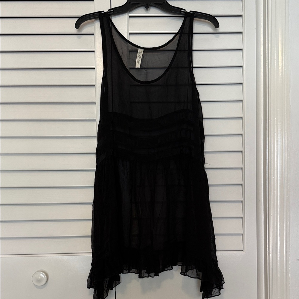 Gypsy Junkies Black Sheer Sleeveless Tunic